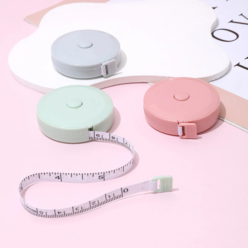 4PCS/2PCS/1PC 1.5m Small Tape Measure Portable Student Soft Leather Three Measurement Clothes Automatic Recycling