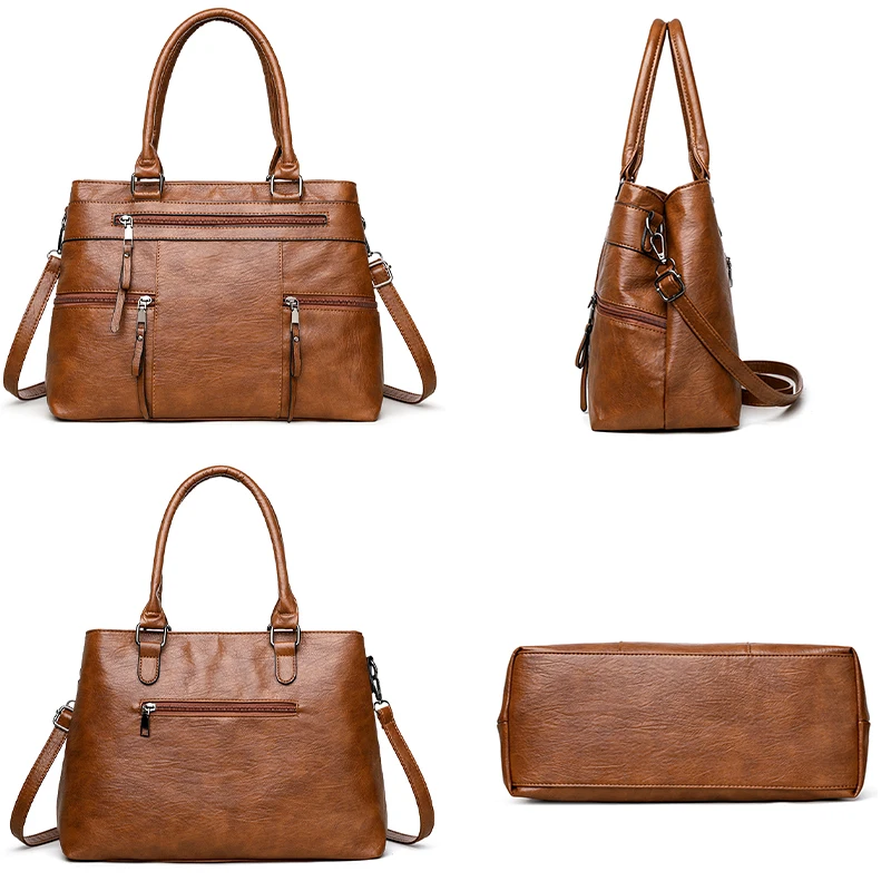 Genuine Brand Soft Leather Top-handle Bags Female Handbags Women