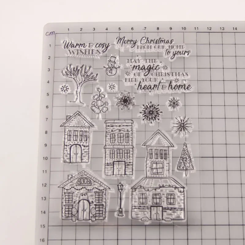 Christmas House Clear Stamp Transparent Silicone DIY Stamp Seal Sheet for Scrapbooking Making Album Photo Handmade Decoration