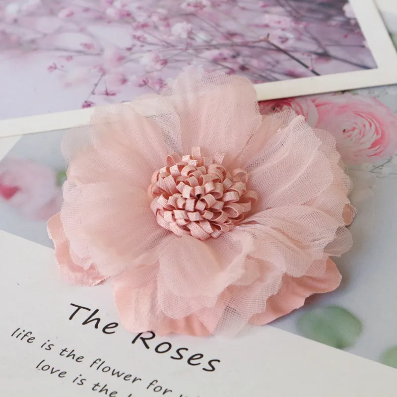 Handmade Fabric Flowers for DIY Decoration and Crafting – Set of 5 Large Pieces