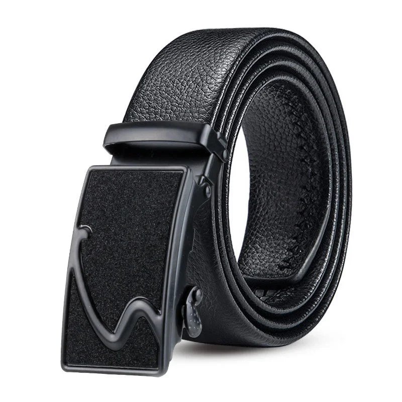 Flintronic Cintura Uomo In Pelle Con Fibbia Automatica A Cricchetto – 3,5 Cm X 130 Cm – Regolabile, Con Portachiavi E Confezione Regalo