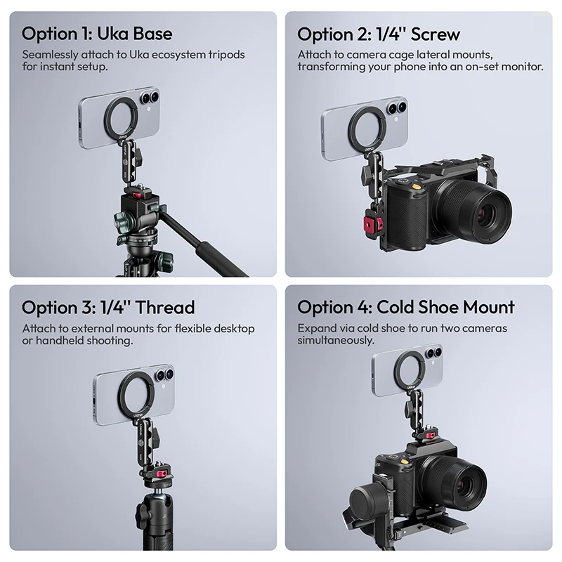 ? 울란지 MA56 4-in-1 마그네틱 폰 마운트 아이폰 17 16 안드로이드용 카메라 삼각대 야외 여행용