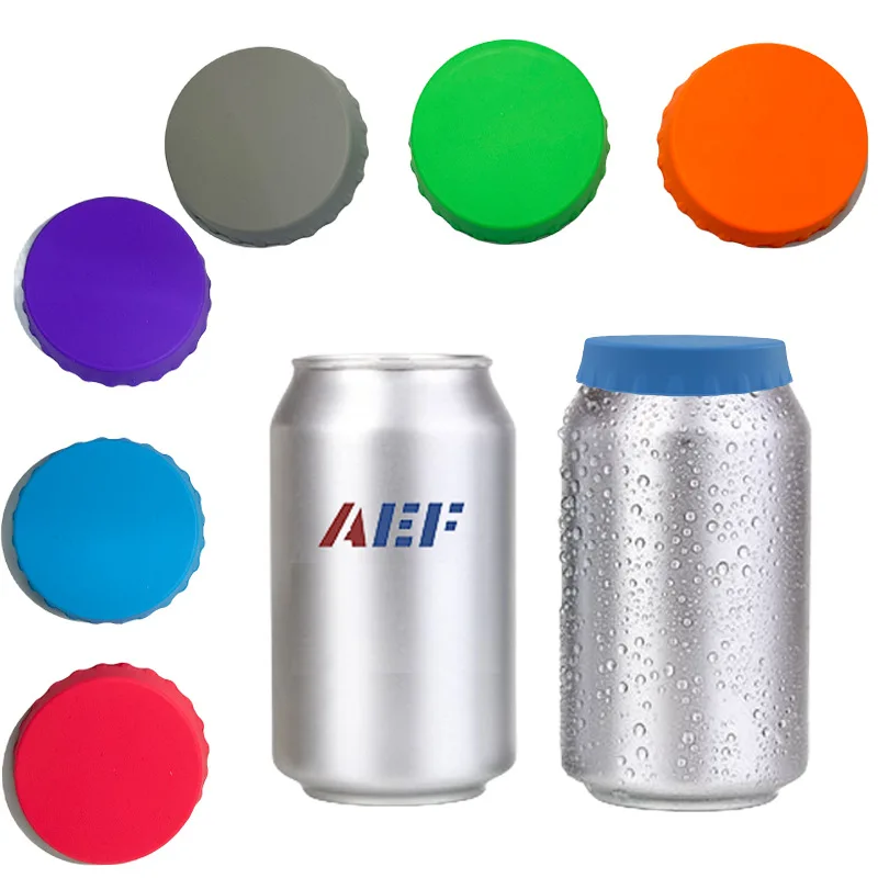 Soda Or Beverage Can Lid, Cover Or Protector, Fits Standard Soda /Beverage Cans (2 Pack, Orange & Blue