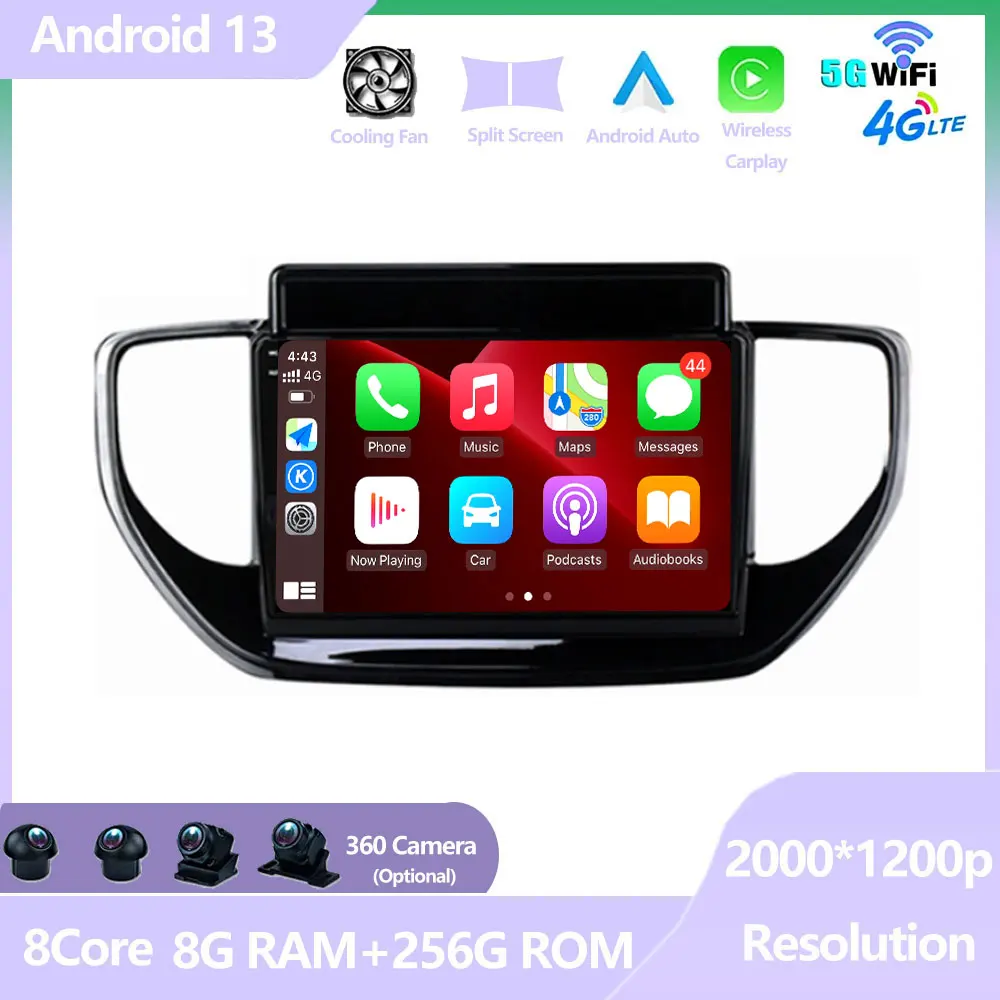 

Car Navigation Screen Android 13 For Hyundai Solaris 2 II 2020 - 2021 Auto Radio Stereo Player 5G WIFI DSP 4G LET Carplay Tools