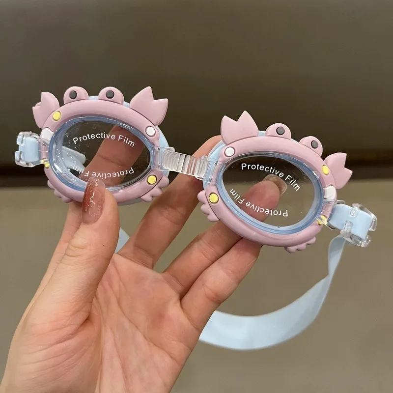 Cute Cartoon Animal Pony Waterproof and Anti Fog Children's Swimming Goggles with Adjustable Glasses Strap Kid Swimming Supplies