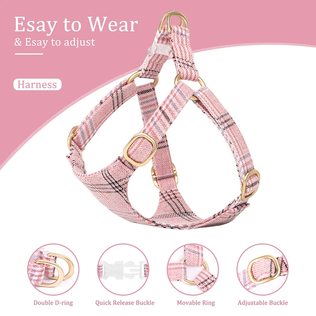Nylon Dog Collar Harness Leash Set Adjustable Puppy Dogs Harnesses Vest Cute Bowknot Pet Collars With Lead for Small Medium Dogs 3