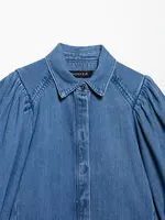 TFAFXY 2025 Spring Summer Casual Women's Denim Blouse Collar Single Breasted Loose Blouse New Fashion Shirts - Image 3