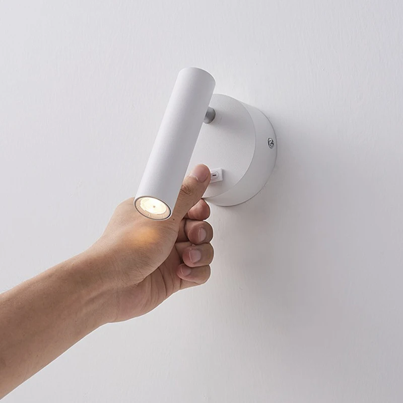 

Wall Mounted Reading Light Plug in Wall Sconce Bedside Wall Lamp Headboard Reading Lamp 350° Rotatable Bedside Light for Bedroom