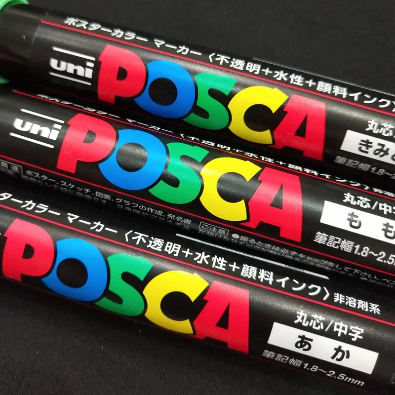 UNI Posca Paint Marker Pens 1pcs PC-5M Medium Tip 1.8mm-2.5mm 17 Colors