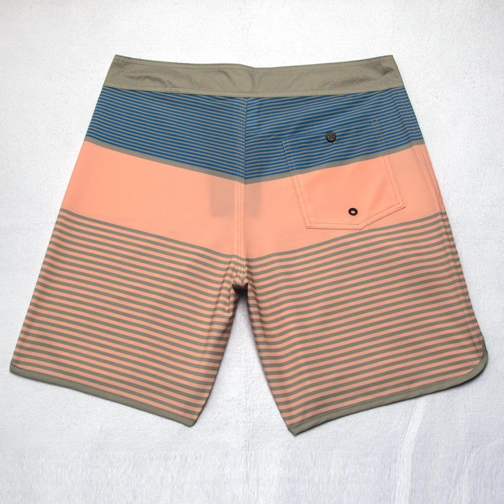 Hot Sale Men's Shorts Beach Boardshorts Stretch Striped Quick-dry Waterproof Breathable Thin Bermuda Surfing Swimming Trunks 2