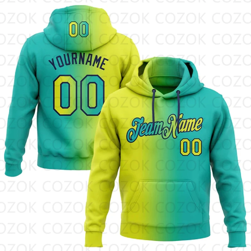 Customized Hoodie Light Green Splicing Jersey 3D Printed  Unisex Pullovers Hoodie Casual Sweatshirts