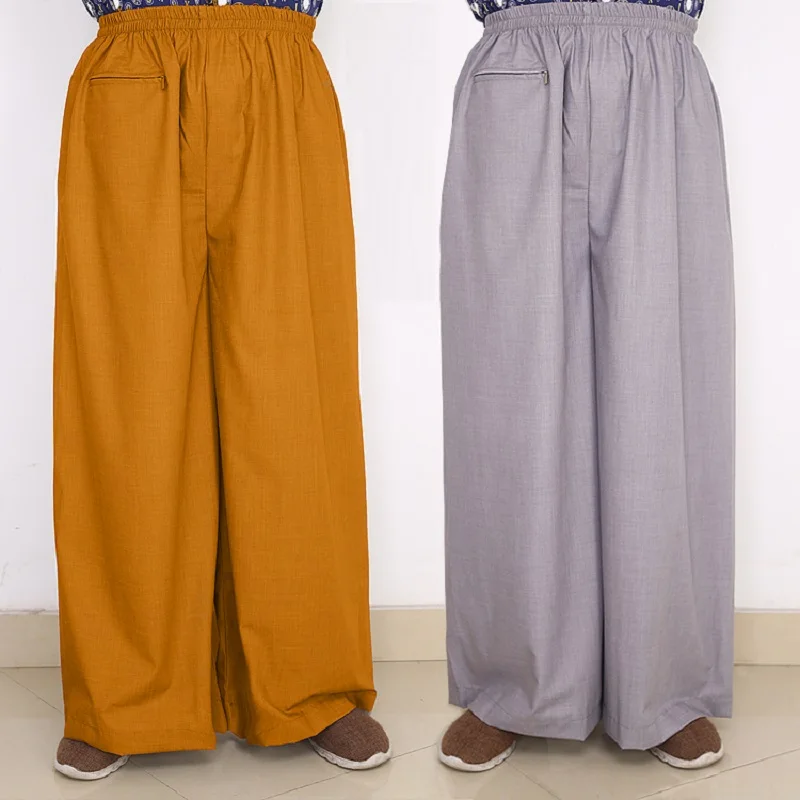 

Men Women Monk Pants Cotton Trousers Buddhism Loose Fit Comfort Buddhist Temple