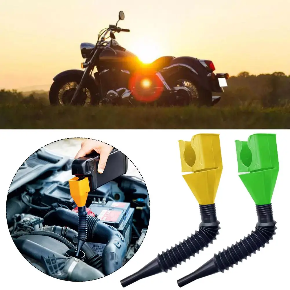 Plastic Car Oil Pouring Hands-free Bayonet Fueling Telescopic Motorcycle Funnel Hose Portable Funnel Folding Filling Gasoli I5S4