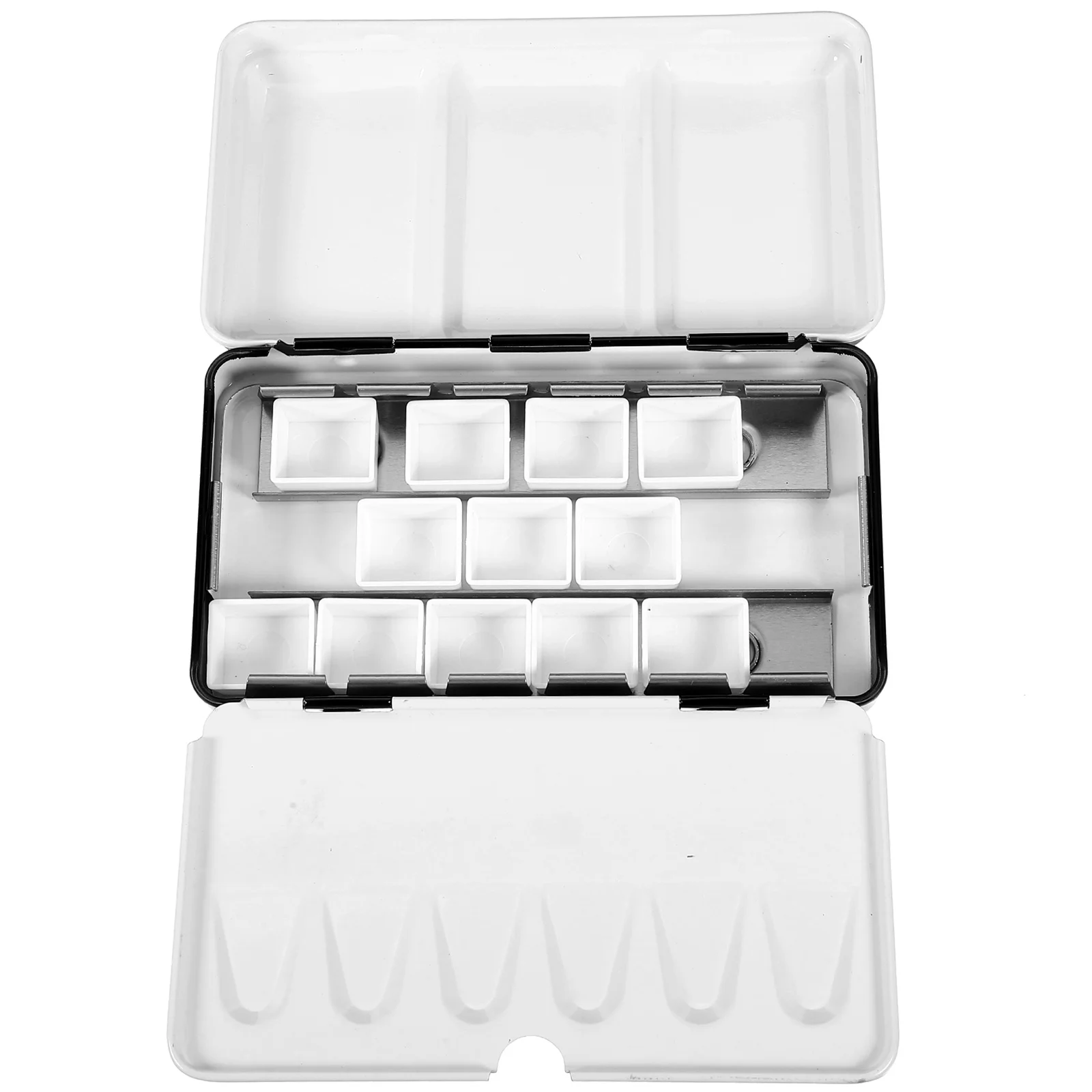 

Paint Empty Box Watercolor Tins Half Pans Palette Tray with Pigment Mixing Flat