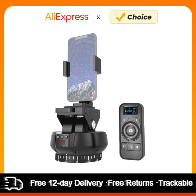 Andoer YT1200 Motorized Pan Tilt Head 2-axis Panoramic Head 360&deg; Rotation Panoramic Tripod 100M Wireless Remote Control