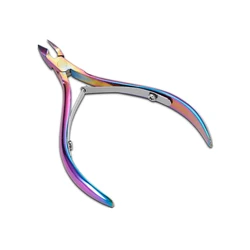 Pince à ongles en acier inoxydable, 1 pièce, ciseaux à cuticules, arc en ciel, élimine la peau morte, ciseaux, outils pour ongles 