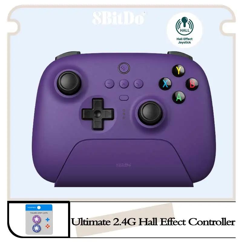 8BitDo Ultimate Wireless 2.4G Gaming Controller with Hall Effect 2.4g Adapter for PC Windows 10 11 Steam Android Raspberry Pi