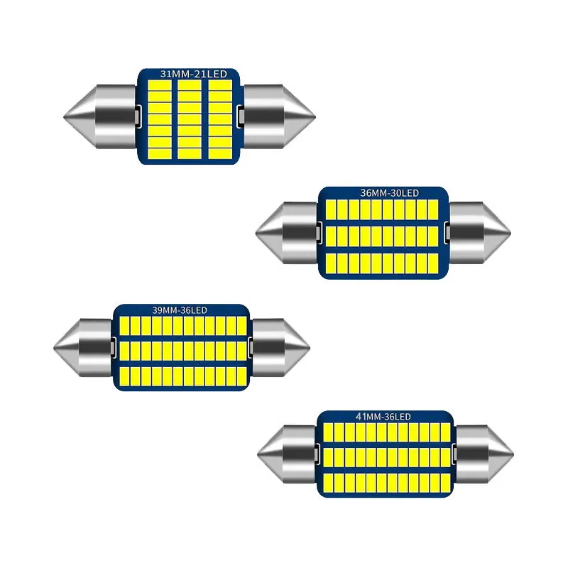 

10 шт. x автомобиль C5W светодиодный 31 36 39 41 мм Внутреннее освещение 36SMD 3014 чип светодиодная гирлянда Автомобильная купольная лампа без ошибок автомобильные внутренние лампы для чтения