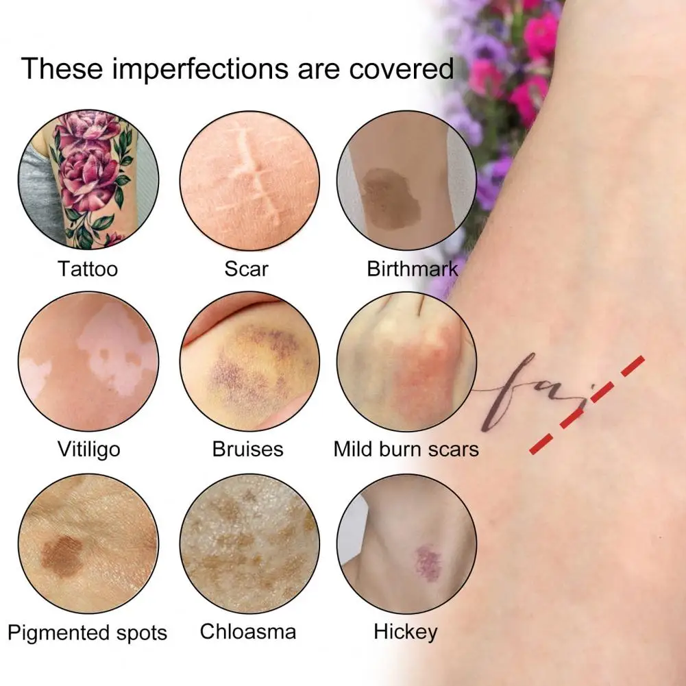 2 Pcs 10ml Tattoo Concealers High Coverage Waterproof Even Skin Tone Birthmark Scar Concealer Makeup Beauty Accessory