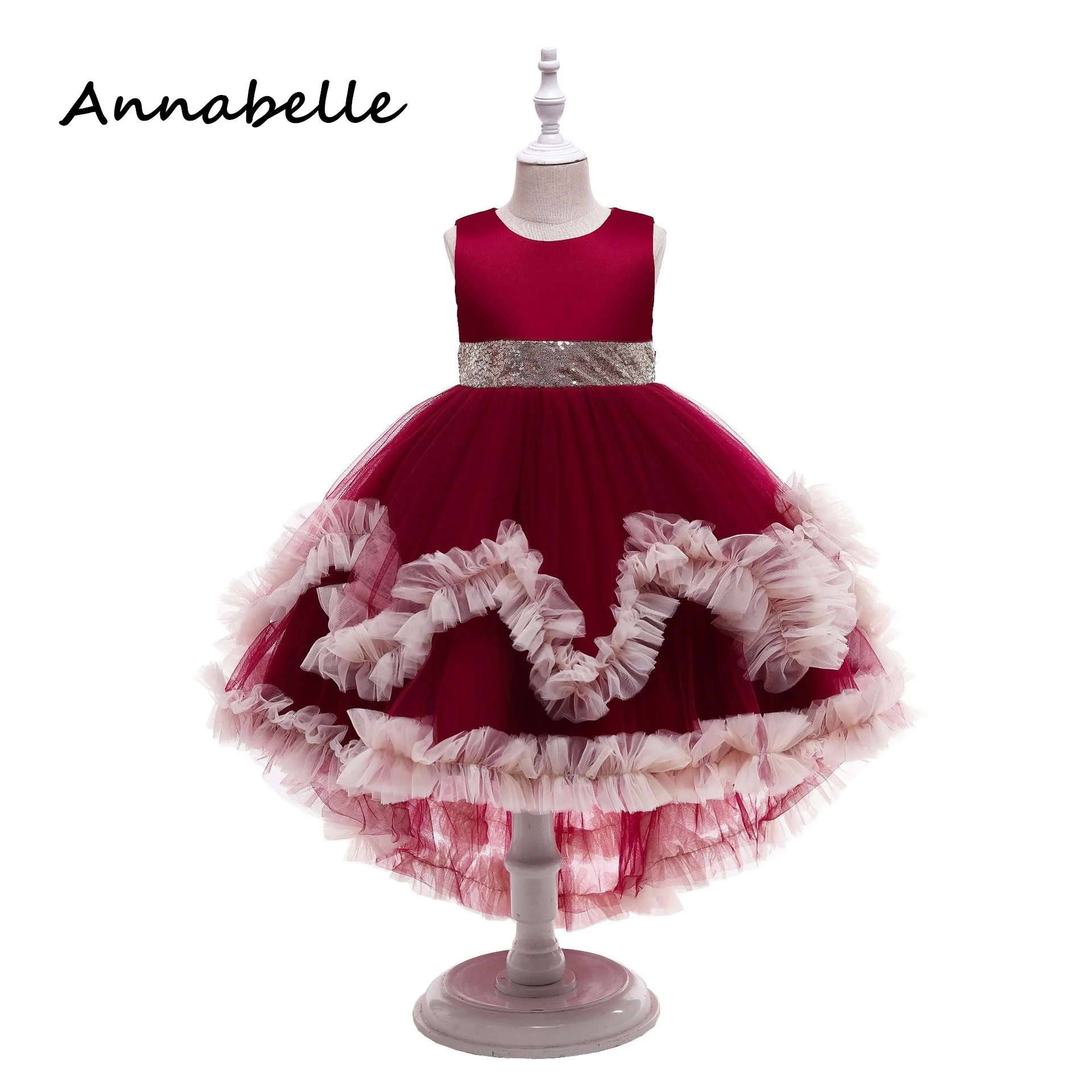Annabelle Flower Girl Dress Ball Gown Kids Birthday Party Gown Senza Maniche Flower Girl Dresses For Kids Girls 2024