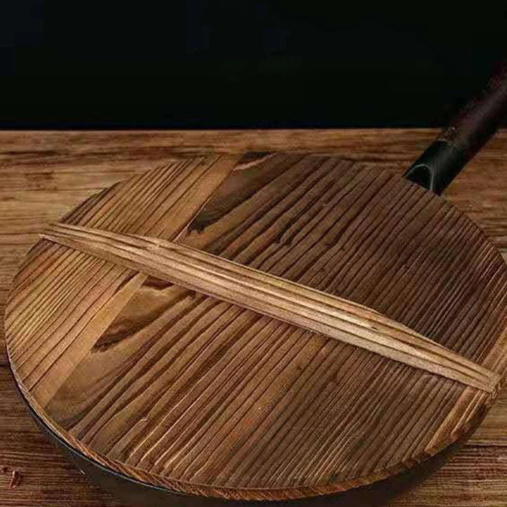 

Carbonized Fir Pot Lid Wooden Pan Frying Cover Anti Oil Splashing Cooking Tool Household Kitchen Supplies Kitchenware Griddle