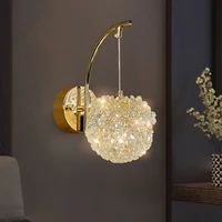 Beautiful Crystal Wall Lamp Gold Metal G9 Bulb Dining Room Bedroom Foyer Stairs Aisle Lighting Wire Adjustable Dropshipping 1