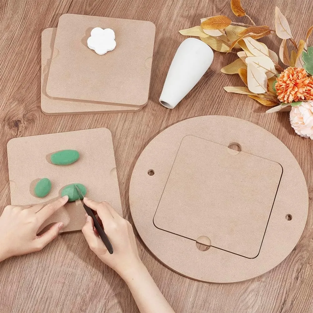 11.8inch Diameter Pottery Wheel Bats with 4pcs Square Inner Bats Pre Drilled Round Clay Throwing for Potters Clay Artists pottery tools clay sculpting tools pottery sculpting tools clay craft tool