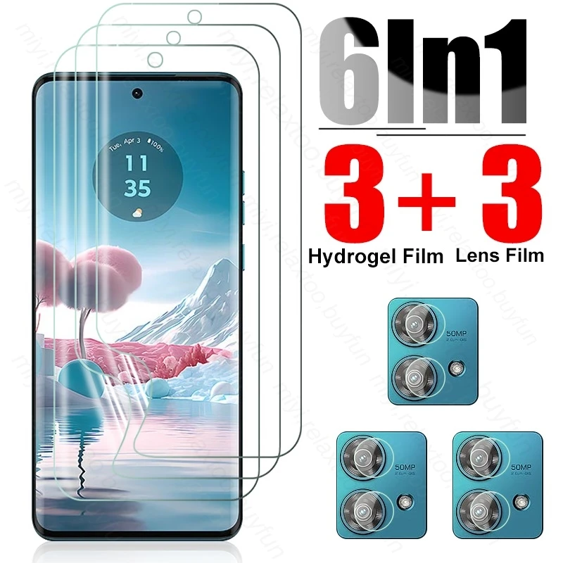 Edge40Neo Custodia 6 In 1 Pellicola Salvaschermo Morbida In Idrogel Per Motorola Edge 40 Neo 5G Camera Glass Moto Rola Edge40 Edge 40Neo