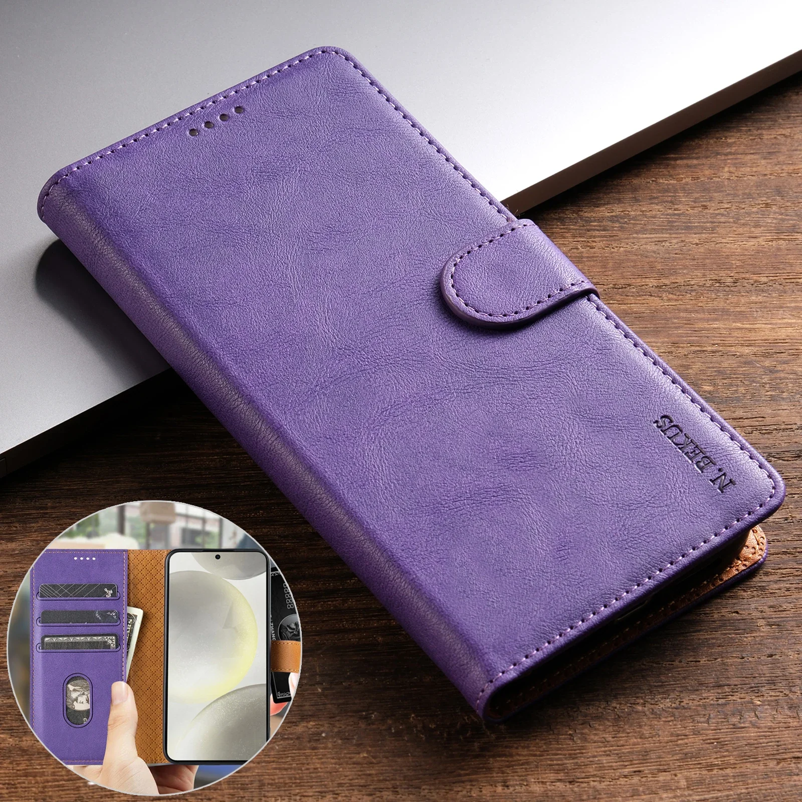 Leather Flip Phone Case with Card Slot Wallet