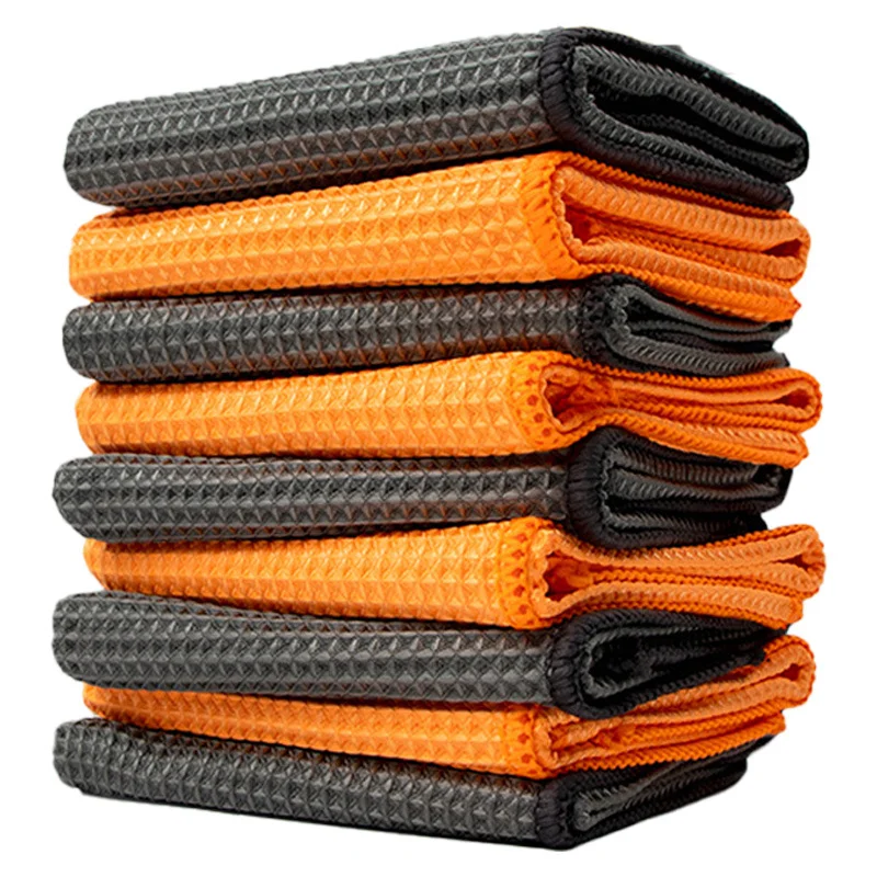 Premium Microfiber Waffle Weave Car Cleaning Towel - Lint-Free & Highly Absorbent 40x40cm