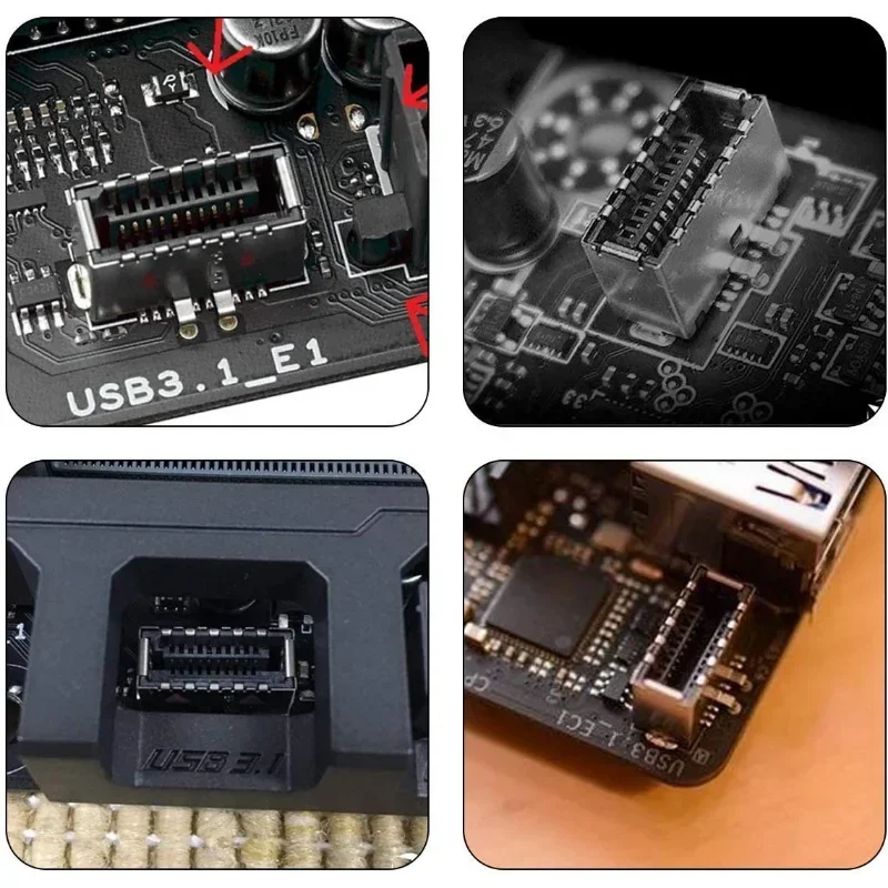 USB 3.1 유형 E 전면 패널 헤더-USB 3.0 19핀 수 마더보드 연장 케이블, ASUS 데스크탑 메인보드와 호환 가능