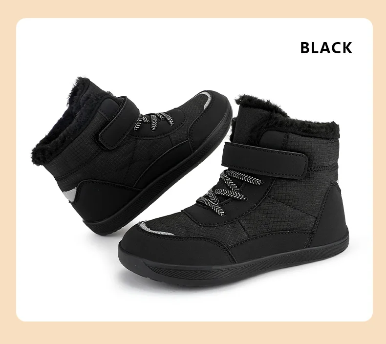 2024 Winter Children Plush Waterproof Fabric Non-Slip Boys Girls Shoes Rubber Sole Snow Fashion Warm Outdoor Boots_voghion.com
