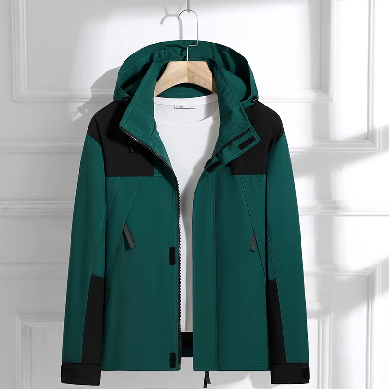 

Men's Waterproof Jacket Autumn Hooded Men Windbreaker Jackets Military Outerwear Biker Coat Male Designer Clothes Fishing Spring