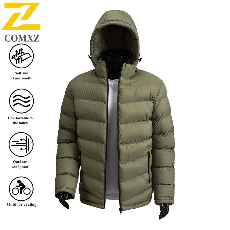 Men's Winter Jacket Oversized Thermal multifunctional Windproof Cotton Coat Outdoor Warm Parka with Pockets Streetwear Loose Fit