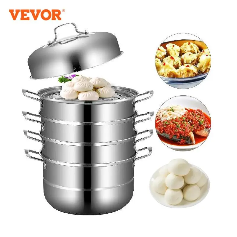  Vaporizador de acero inoxidable de 3 capas, olla de cocción al  vapor de inducción para cocina, bollo relleno al vapor, utensilios de  cocina de pescado : Hogar y Cocina