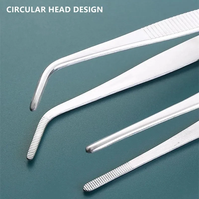 Stainless Multifuctional Steel Elbow Tweezers Aquarium Clip Long Tongs Medical Tweezers Forceps Pet Feeding Tools Non-slip tweezer tool