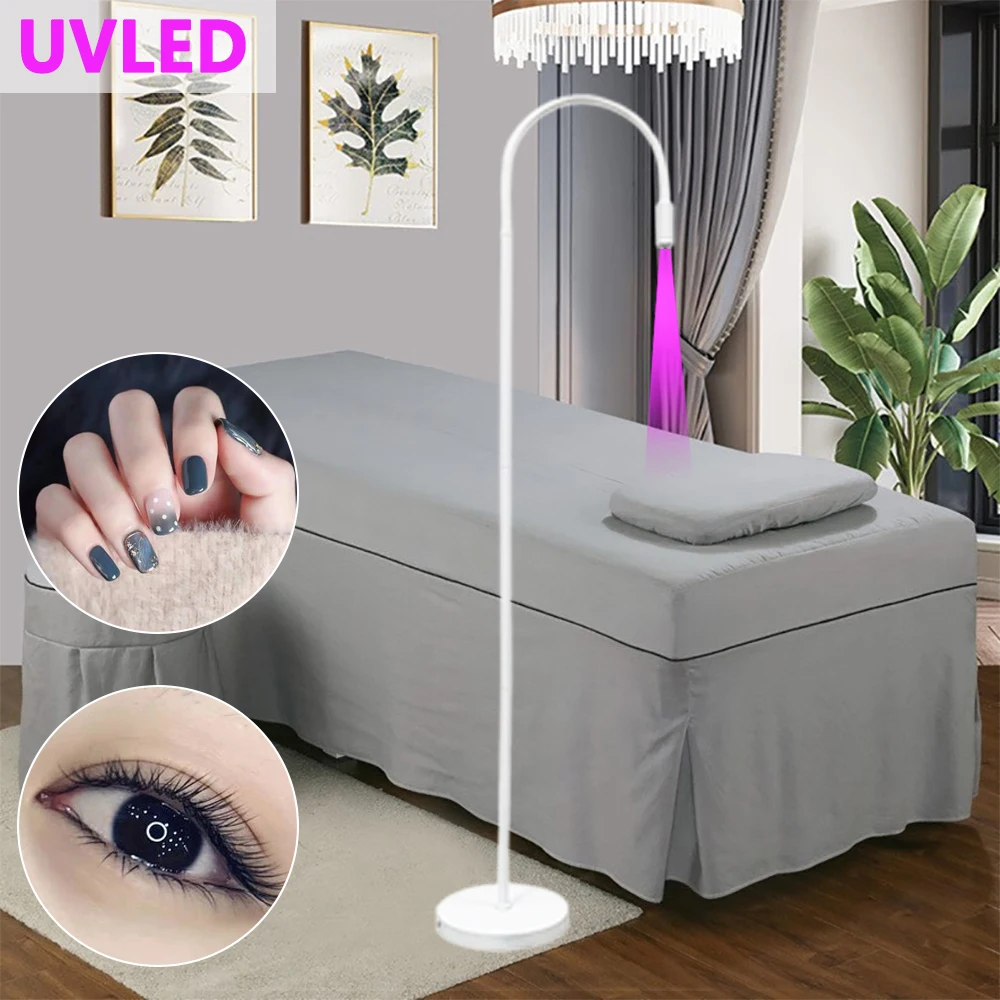 Ultraviolet Light LED UV Glue Curing Lamp Beauty Nail Beauty Eyelash False Eyelashes Grafting Foot Step Mute Switch Floor Lamp handheld led ultraviolet light uv lamp high energy fast curing glue nail polish plug switch