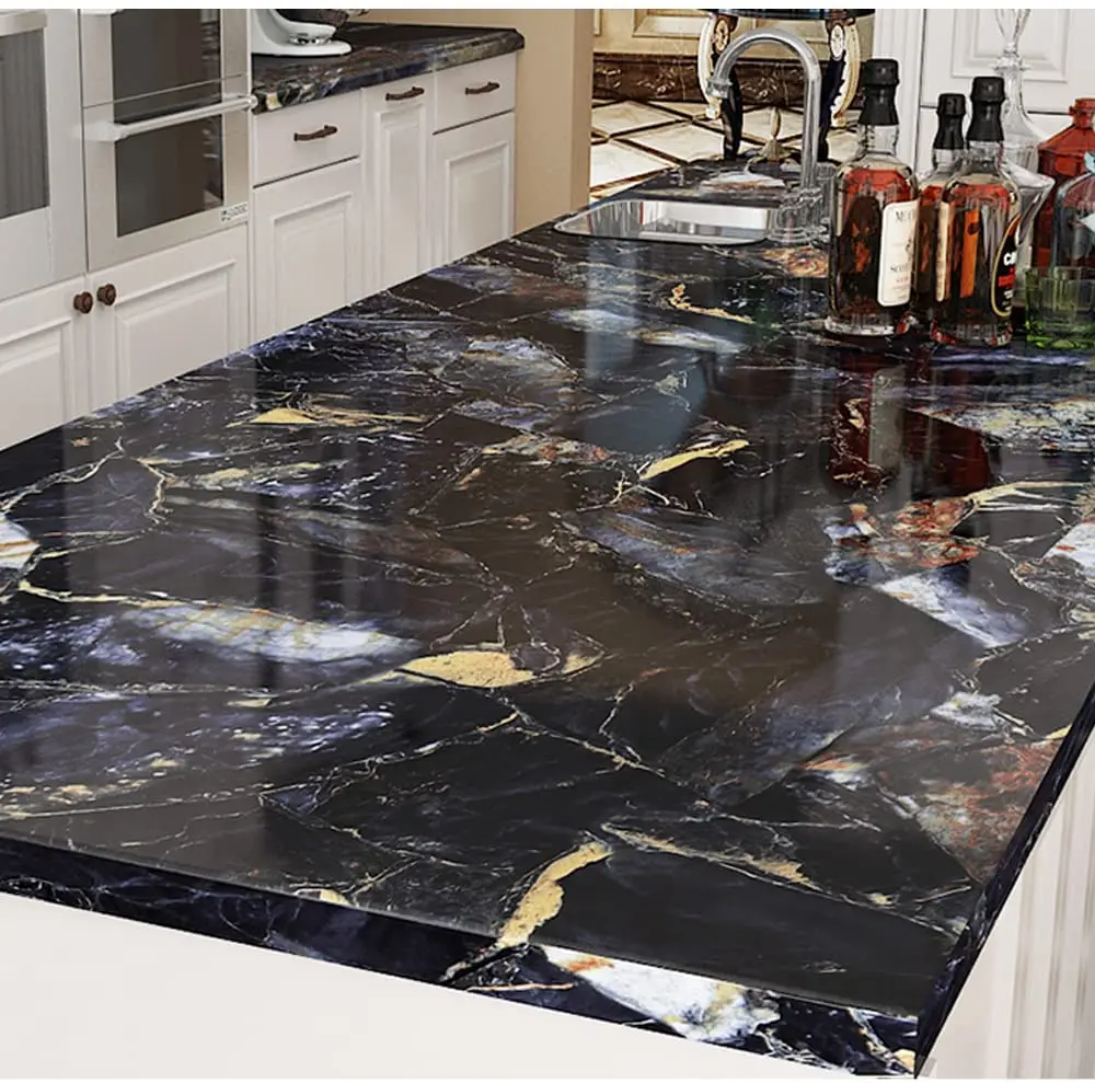 Marble Sticky Back Plastic Self Adhesive Wallpaper  Waterproof PVC Vinyl Film  for Kitchen Countertop Furniture Easy to Remove kitchen river faucet front fittings easy to use household tap water filter to remove water pollutants river purifier to purify