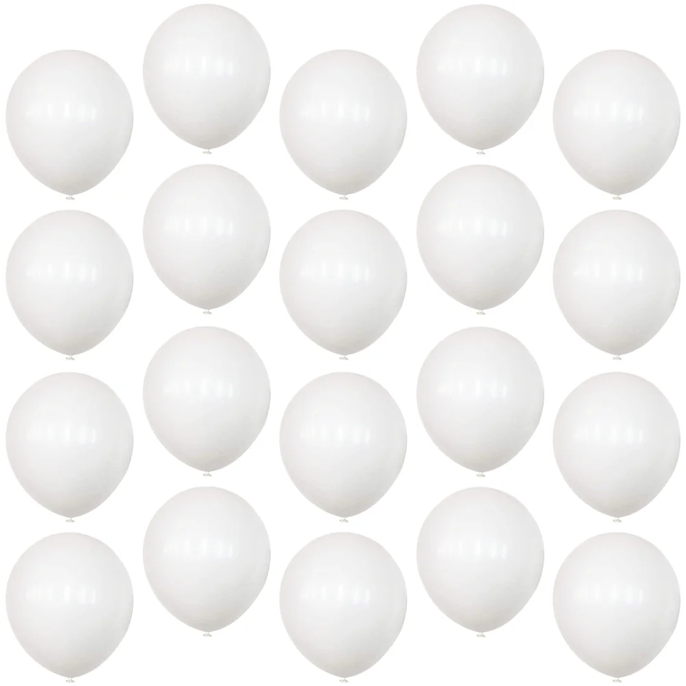 

100 Pcs Set Round White Balloon Man Ornament Engagement Balloons Emulsion Wedding Decorations for Reception