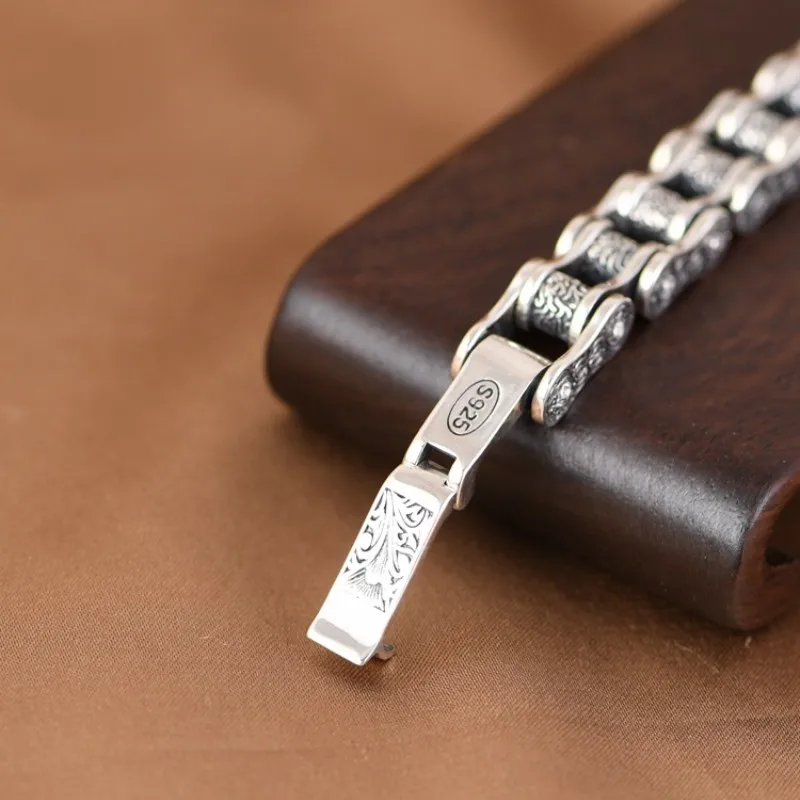 S925 Sterling Silver Bracelets for Men New Men's Fashion