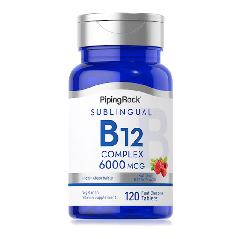 

PipingRock Sublingual B12 Complex 6000 mcg Highly Absorbable 120 Tbalets