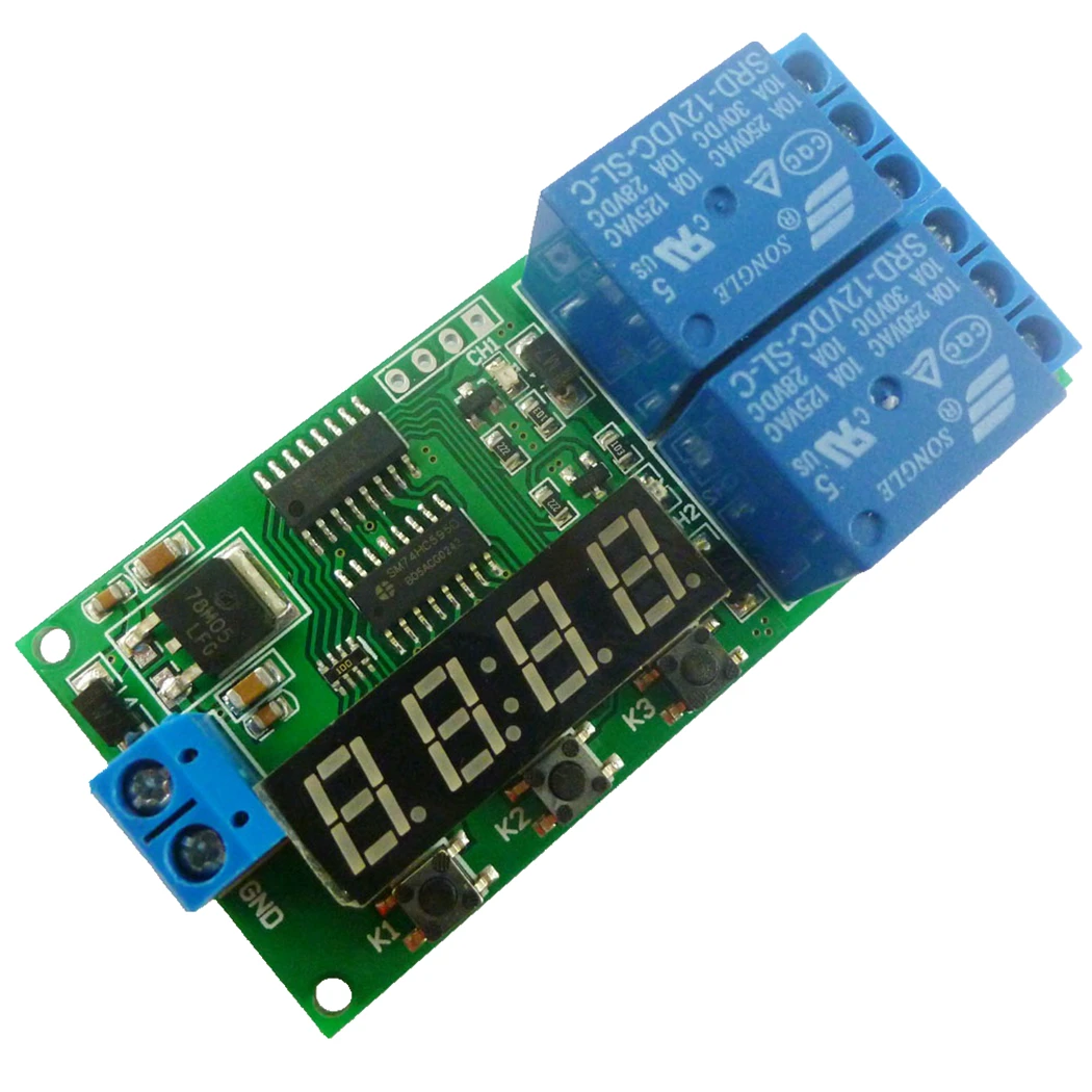 Multifunções Delay Timer Module Controlador de Relé do Motor Ciclo Reverso Loop Temporizadores dc 5v 12v Canais