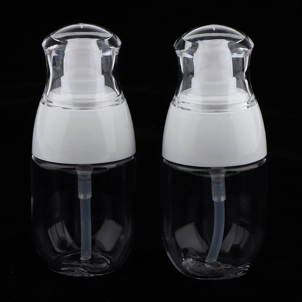 2Pc Pump Lotion Dispenser Cream Liquid Bottle Container for Makeup Cosmetic