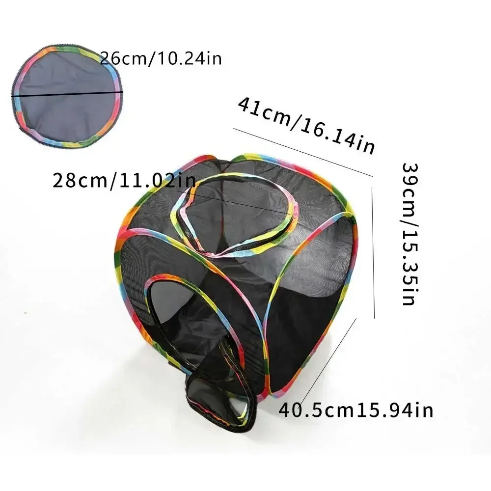 טונלים מרובי צורות לחתולים עם כדור משחק, טונל מתקפל לחוץ למשחק בחוץ עבור חתול וכלב, בית משחק חיצוני ופנימי