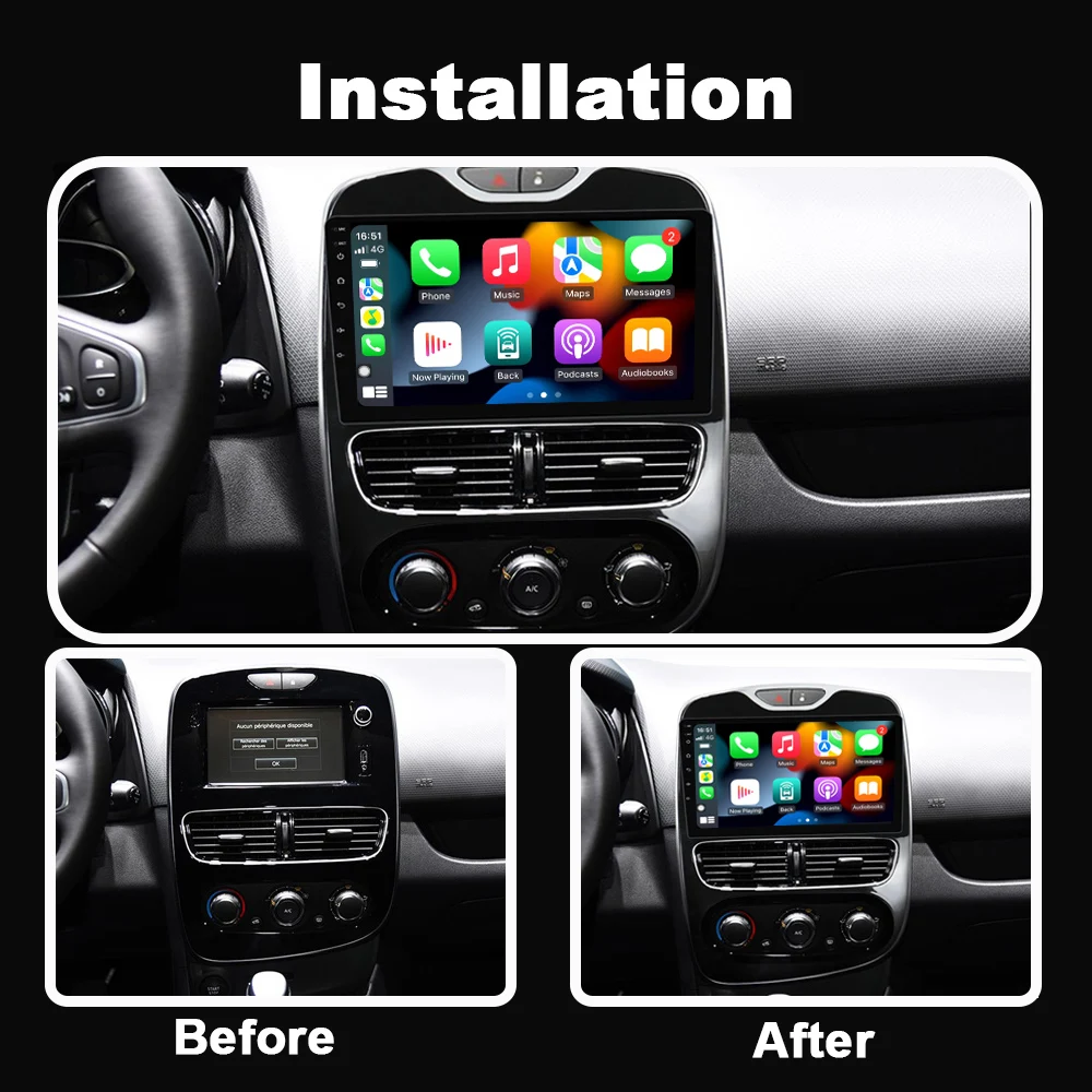 JUSTNAVI 2 Din Car Multimedia For Renault Clio 4 2012 2013 2014 2015 2016  2017 2018 Player Stereo Video GPS Carplay Autoradio