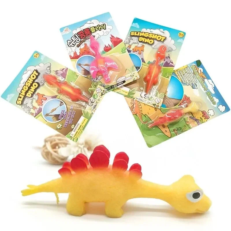 Creative Dinosaur Finger Toys Kids Funny Cartoon Animals Anxiety Stress Relief Shooting Playing Toy Slingshot Catapult Game