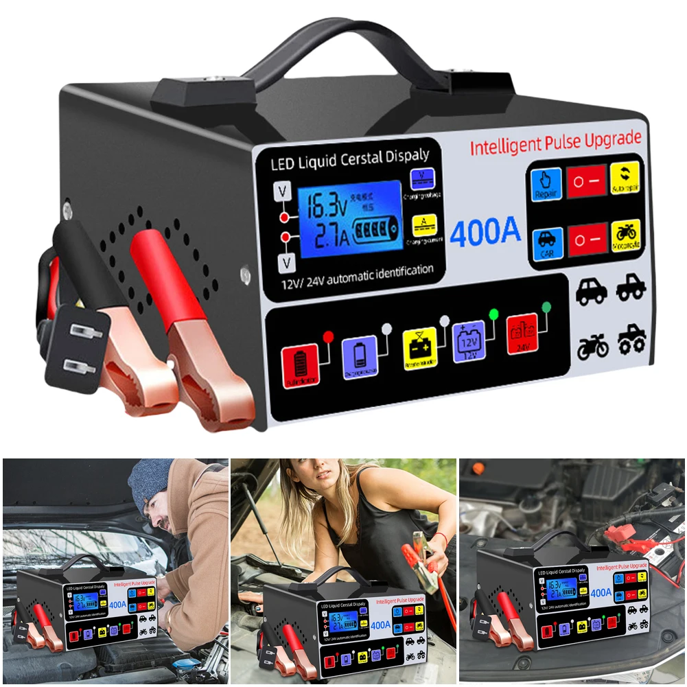 High-Power Five-Stage Intelligent Pulse Repair Car Battery Charger