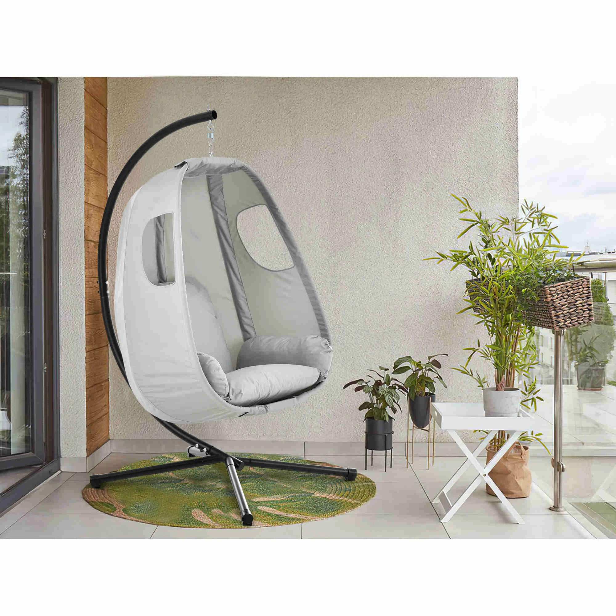 Swing Egg Chair, X-shaped Hanging Chair, Hammock Chair Stand Set, Indoor  And Outdoor Hammock Chair With Cushion, Light Grey - Garden Chairs -  AliExpress