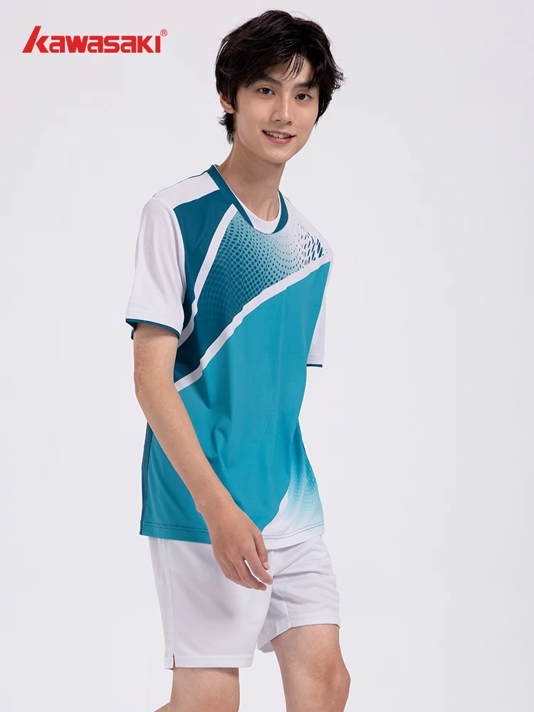 Kawasaki Professional Badminton Shirt Sports Short sleeved T-shirt Sweat-absorbing and Breathable for Men and Women Couples
