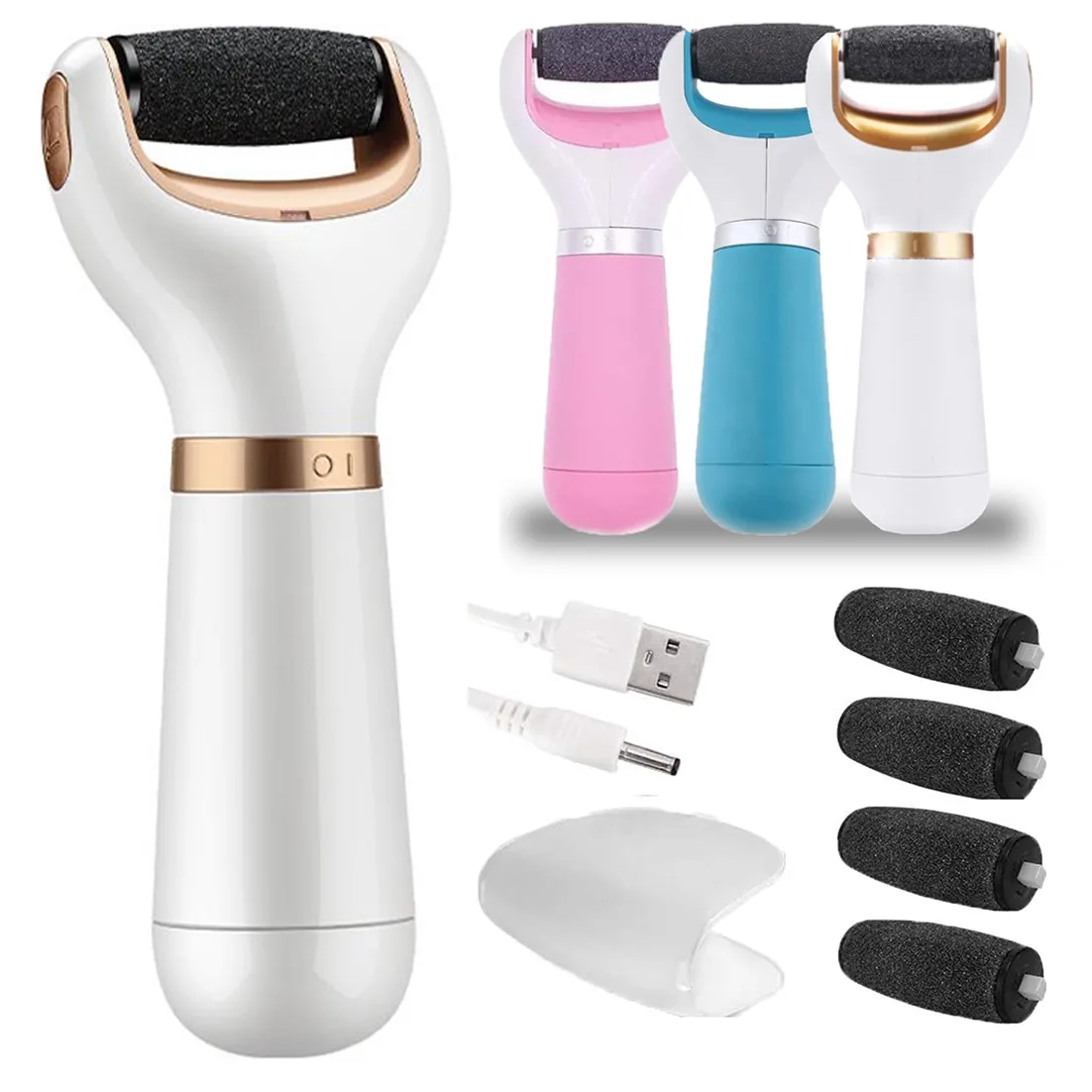 Aoibox 17-Piece Electric Foot Callus Remover with Vacuum Foot